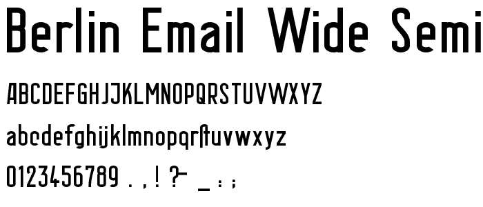 Berlin Email Wide Semibold font